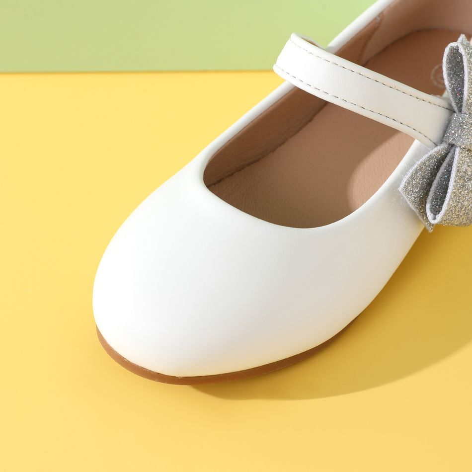 Toddler / Kid Rhinestone Bow White Mary Jane Flat Shoes White big image 4