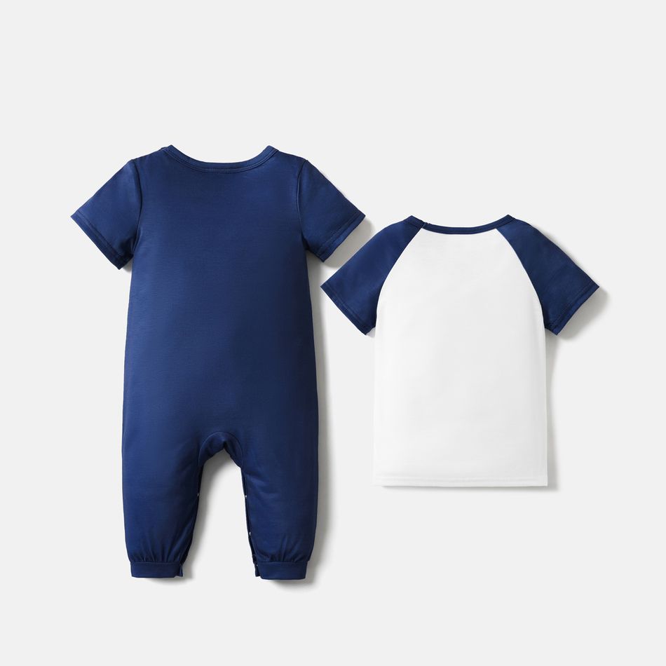 Gigantosaurus Siblings Heart and Dino Print Brothers Tee and Jumpsuit Dark Blue/white big image 2