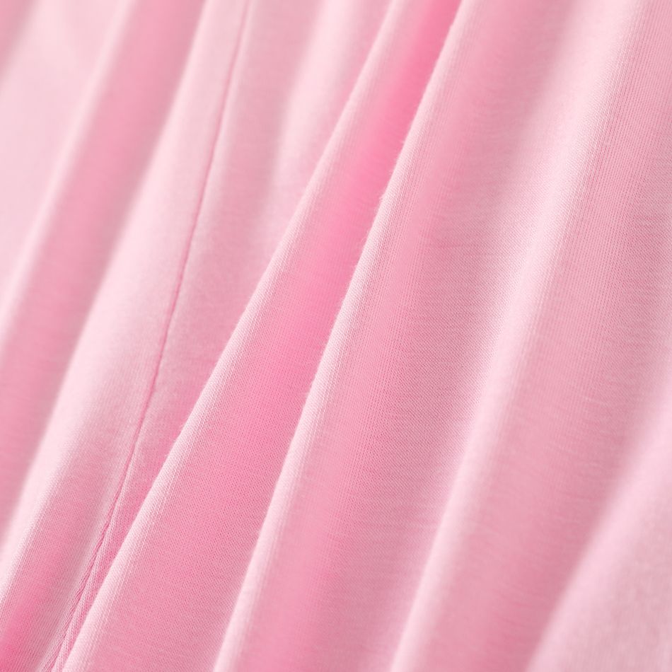 Kid Girl Bowknot Lace Design Modal Capri Leggings Pink big image 4