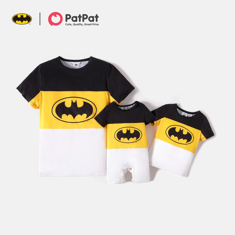 Batman Graphic Colorblock Short-sleeve T-shirts for Dad and Me BlackandWhite