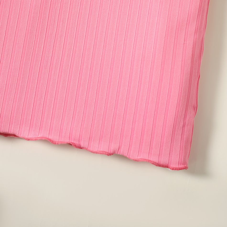 Kleinkinder Mädchen Gekräuselter Saum Basics Tanktops rosa big image 6