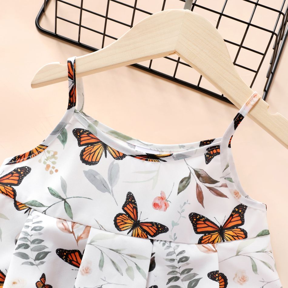 2pcs Toddler Girl Butterfly Print Ruffled Camisole and Shorts Set Multi-color big image 3