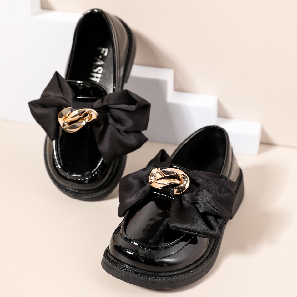 طفل / طفل القوس سلسلة ديكور أحذية اللباس الأسود أسود big image 1