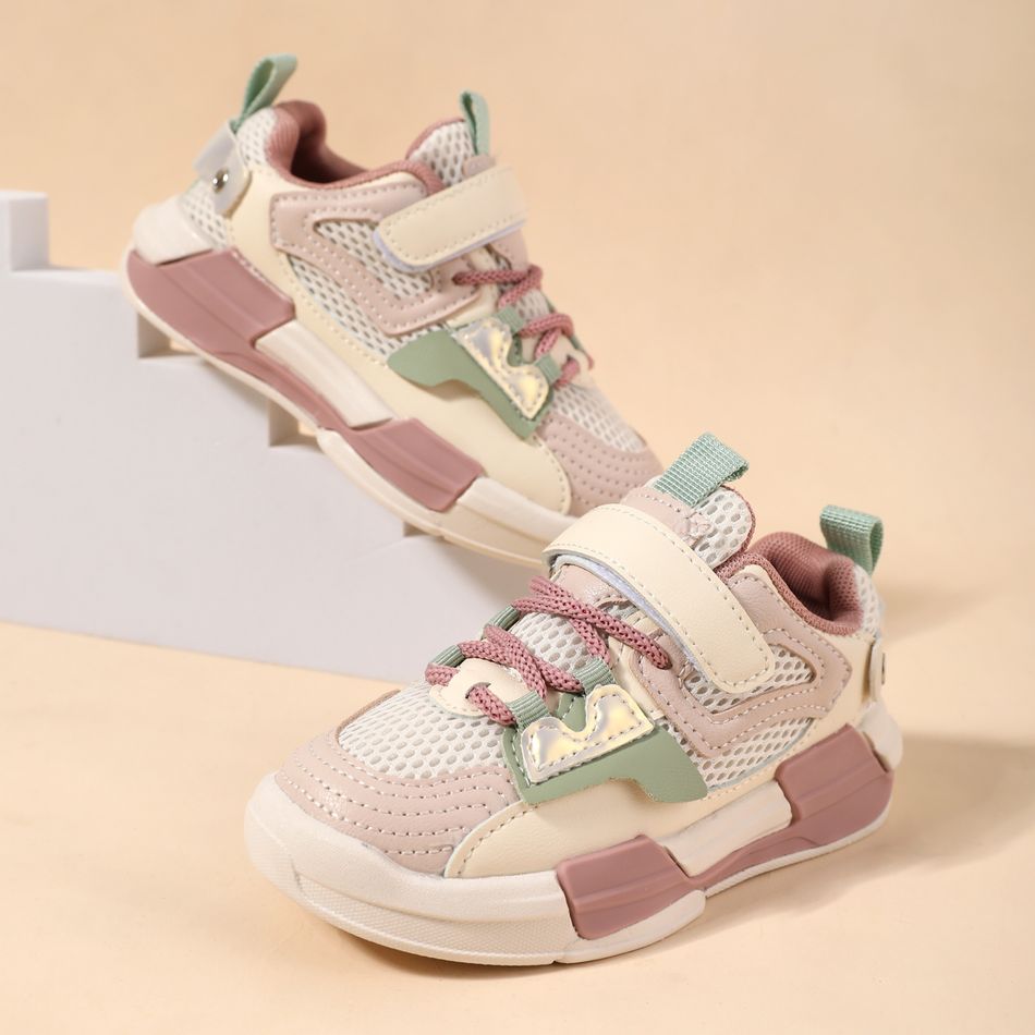 Toddler / Kid Mesh Panel Color Block Sneakers Pink