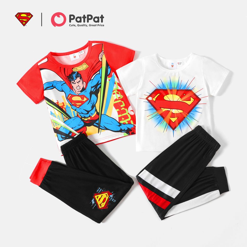 Superman 2-piece Kid Boy Casual Short-sleeve Tee and Elasticized Pants Set White big image 2