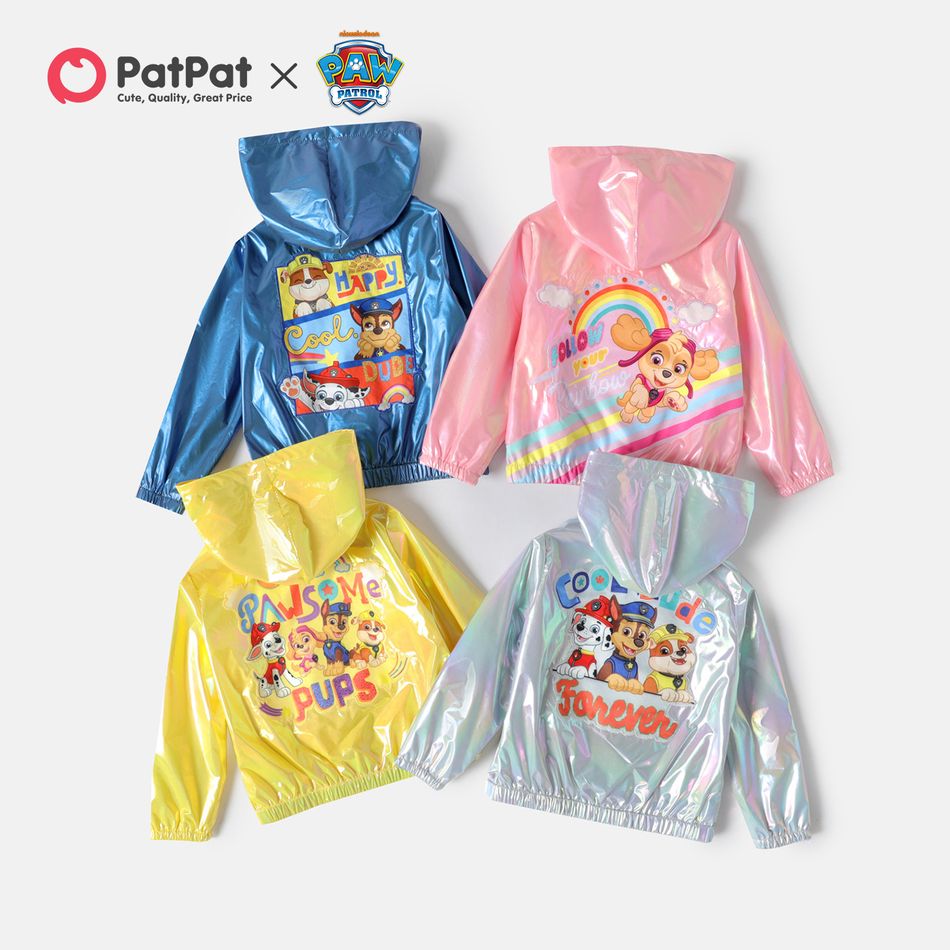 Paw Patrol Toddler Girl/Boy Rainbow Print Metallic Laser Hooded Jacket Pink big image 7