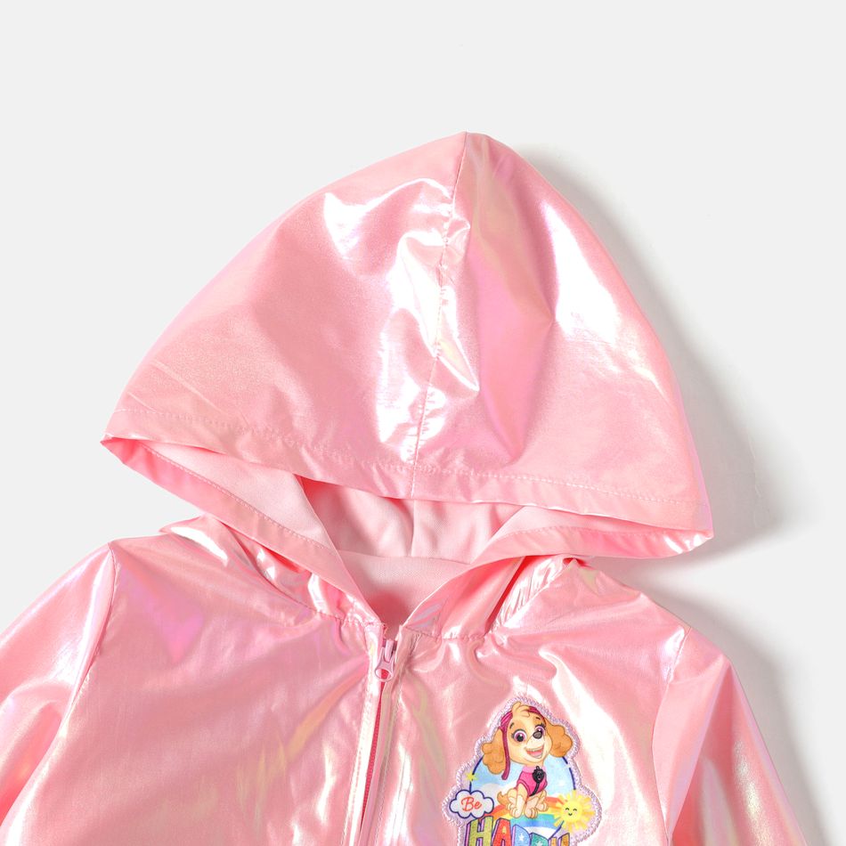Paw Patrol Toddler Girl/Boy Rainbow Print Metallic Laser Hooded Jacket Pink big image 5