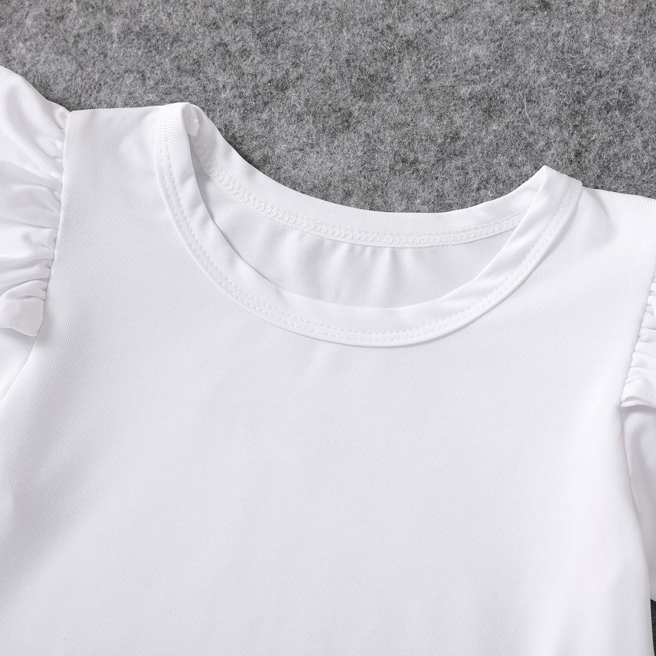 White One Shoulder Sleeveless Hollow Out Ruched Bodycon Dress for Mom and Me White big image 16