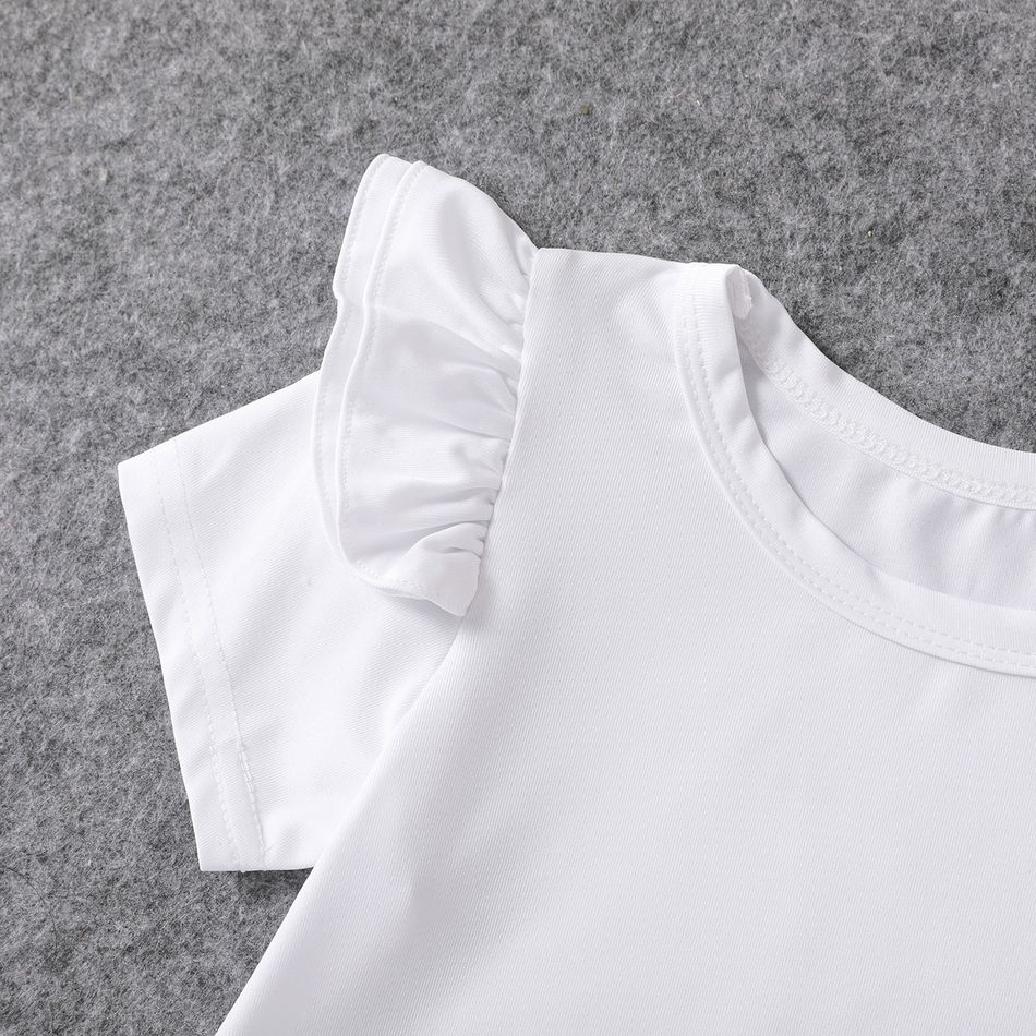 White One Shoulder Sleeveless Hollow Out Ruched Bodycon Dress for Mom and Me White big image 15