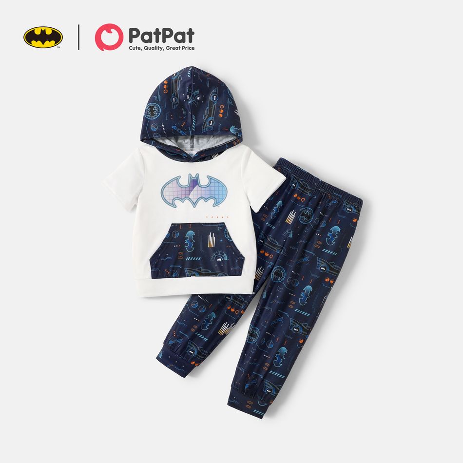 Batman 2-piece Toddler Boy Pocket Design Hooded Tee and Pants Set Colorful