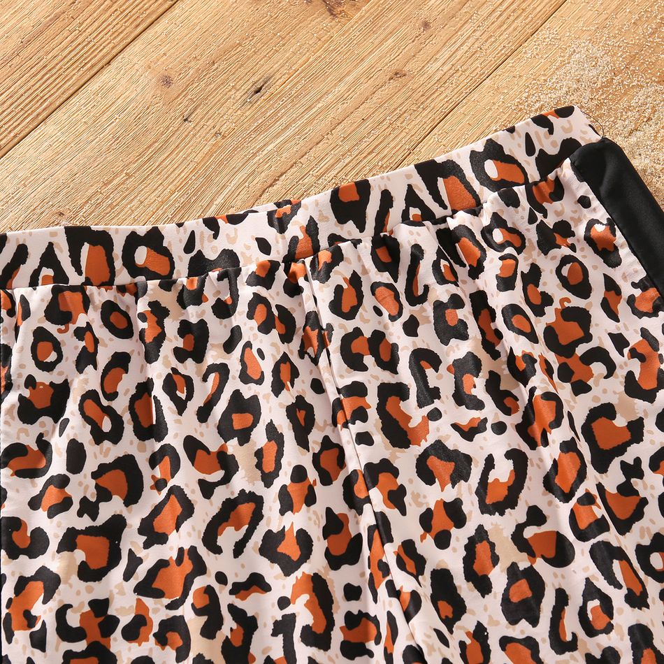 Family Matching Leopard Swim Trunks Shorts and Ruffle-sleeve V Neck Knot Bikini Set Swimwear ColorBlock big image 11