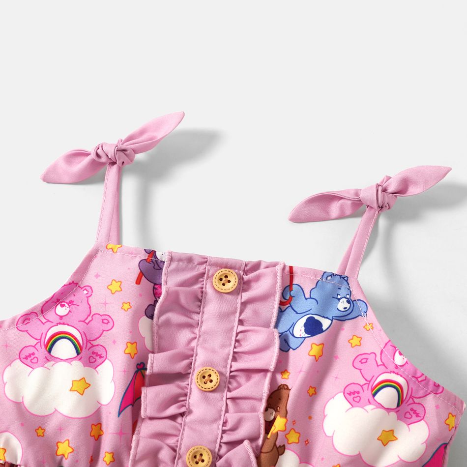 Care Bears Toddler Girl Allover Print Ruffle Bowknot Design Pink Tank Dress pink big image 4