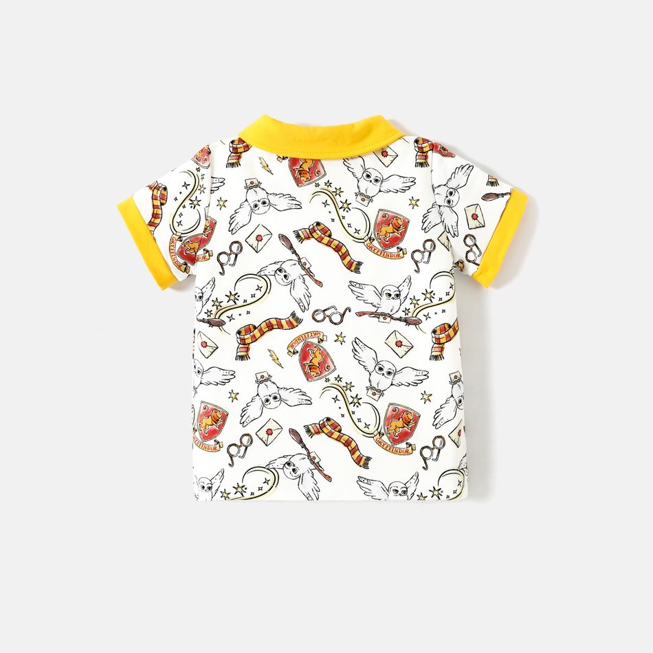 Harry Potter Toddler Boy Preppy style Colorblock Short-sleeve Polo Shirt White big image 3