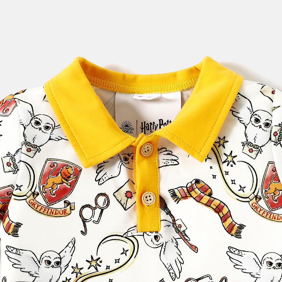 Harry Potter Toddler Boy Preppy style Colorblock Short-sleeve Polo Shirt White big image 2