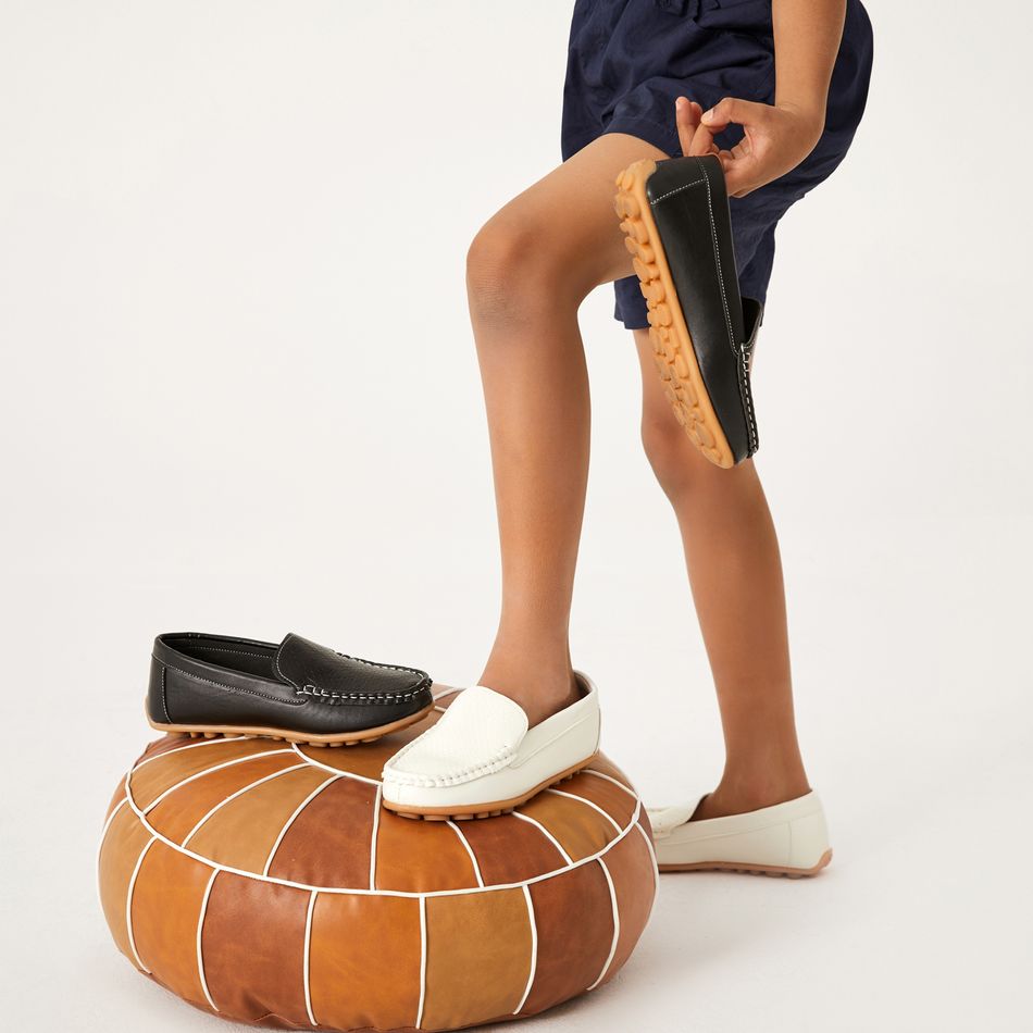 طفل / طفل الأحذية الجلدية عارضة أنيقة الصلبة أبيض big image 2
