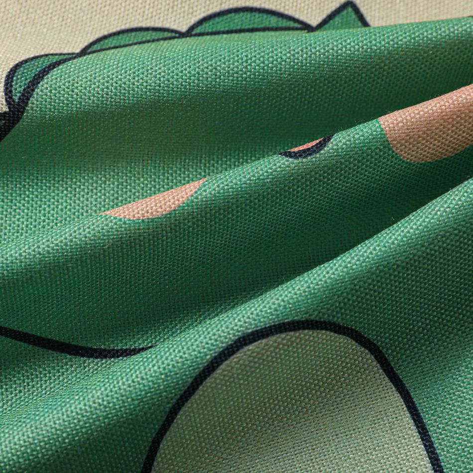 Avental com estampa de dinossauro com letra de desenho animado bonito para mim e mamãe Verde Pálido big image 6
