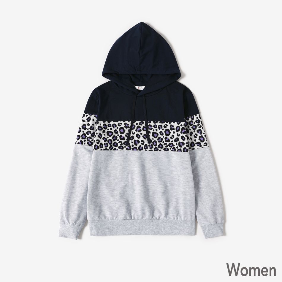 Leopard and Colorblock Long-sleeve Hoodies Family Matching Sweatshirts Color block big image 4