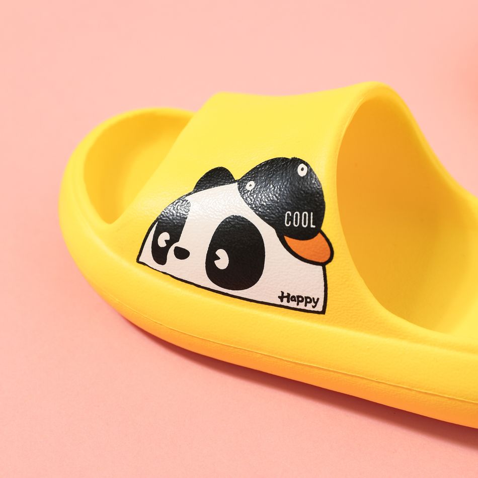 Toddler / Kid Cartoon Panda Pattern Antiskid Slippers Yellow big image 3