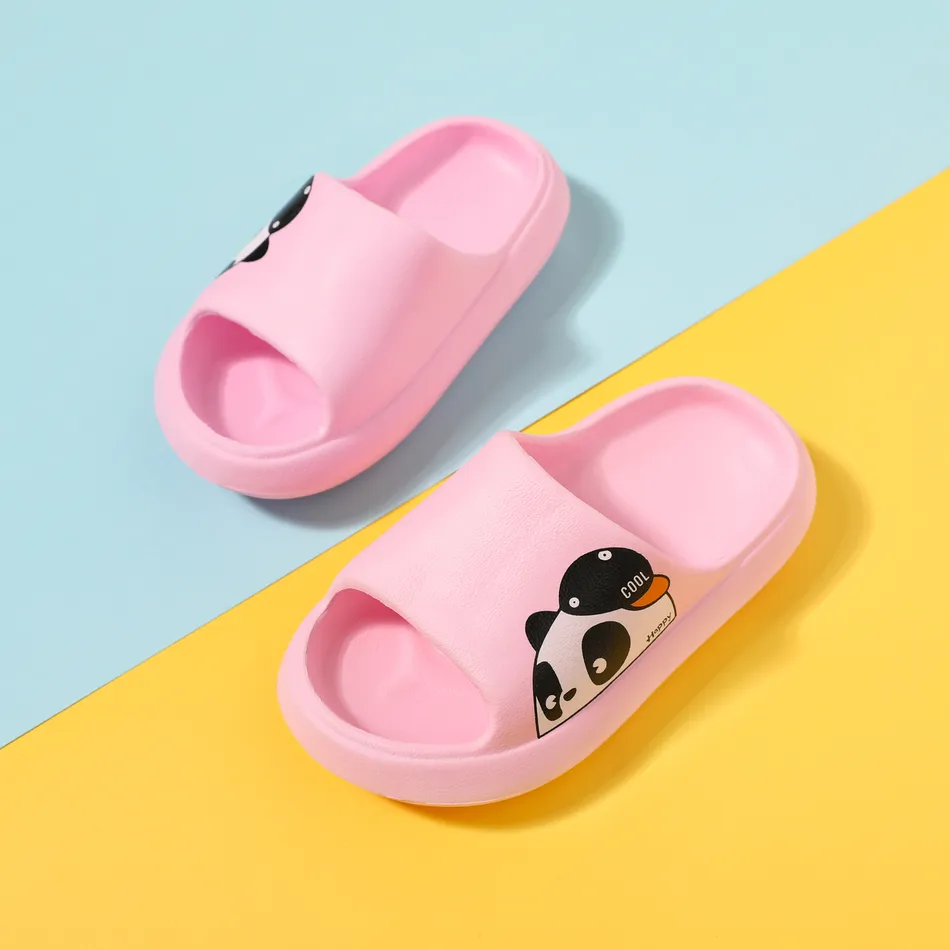 Toddler / Kid Cartoon Panda Pattern Antiskid Slippers Pink