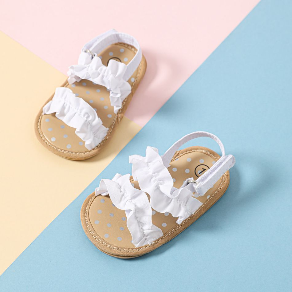 Baby / Toddler Ruched Dual Strap Sandals White