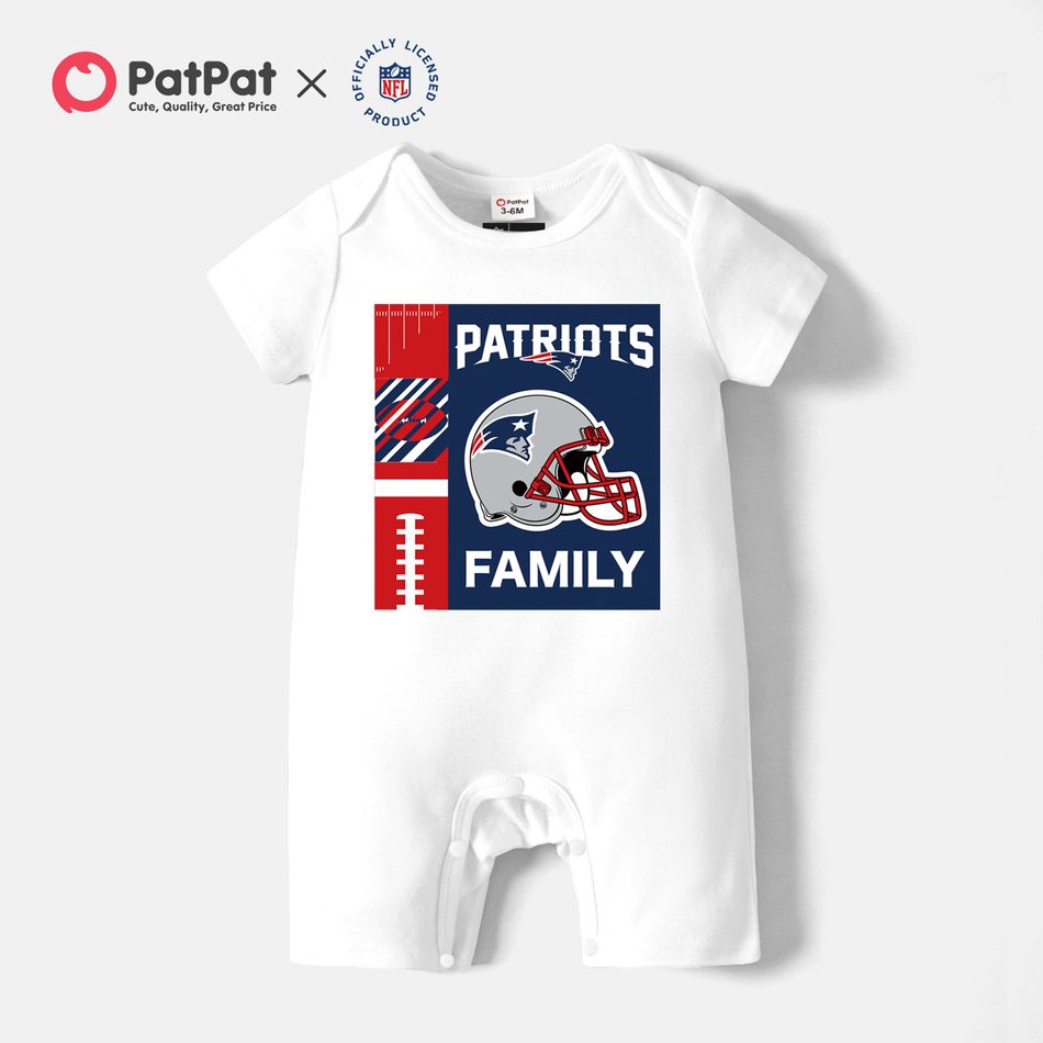 NFL Family Matching Patriots Short-sleeve  Cotton Tee White big image 5