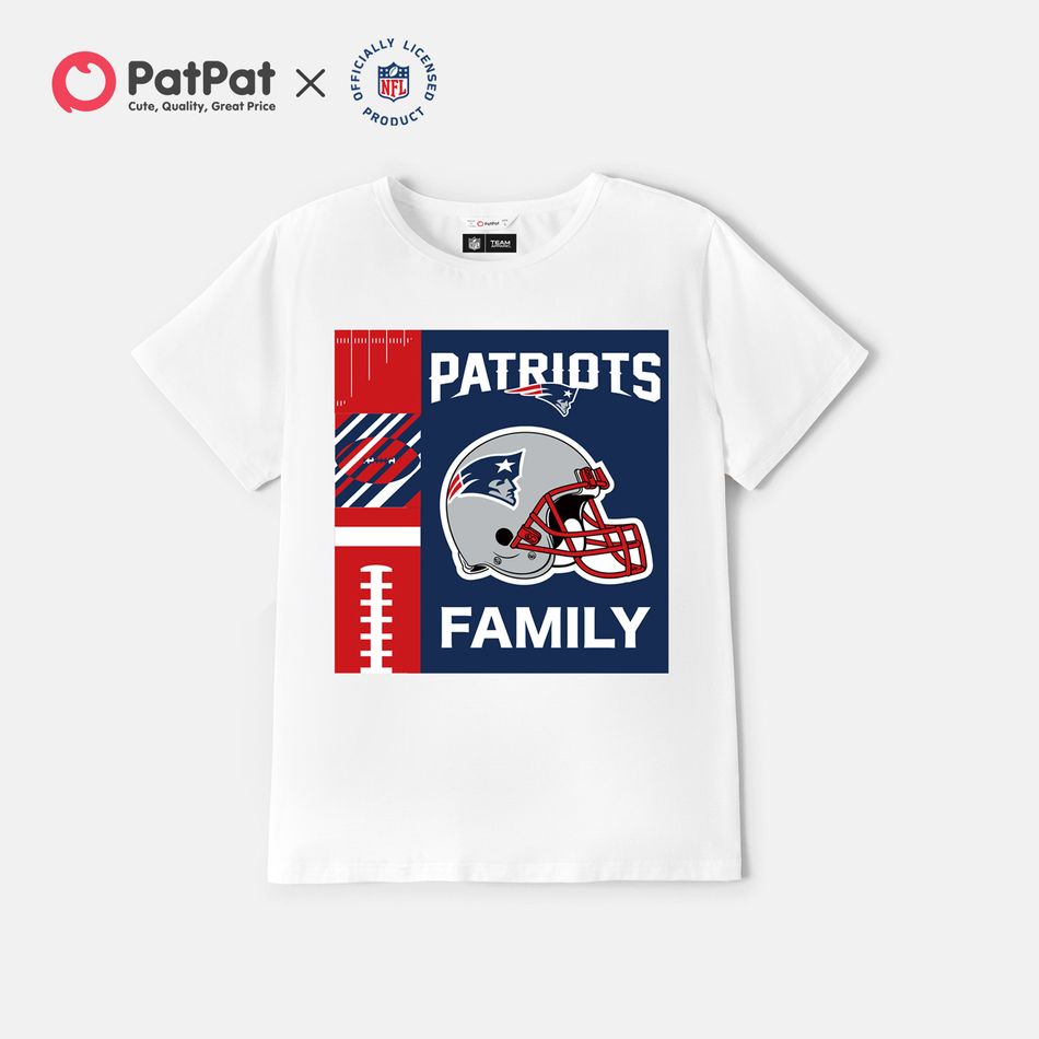 NFL Family Matching Patriots Short-sleeve  Cotton Tee White big image 2