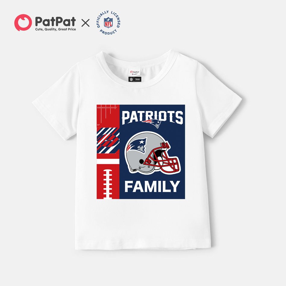 NFL Family Matching Patriots Short-sleeve  Cotton Tee White big image 4