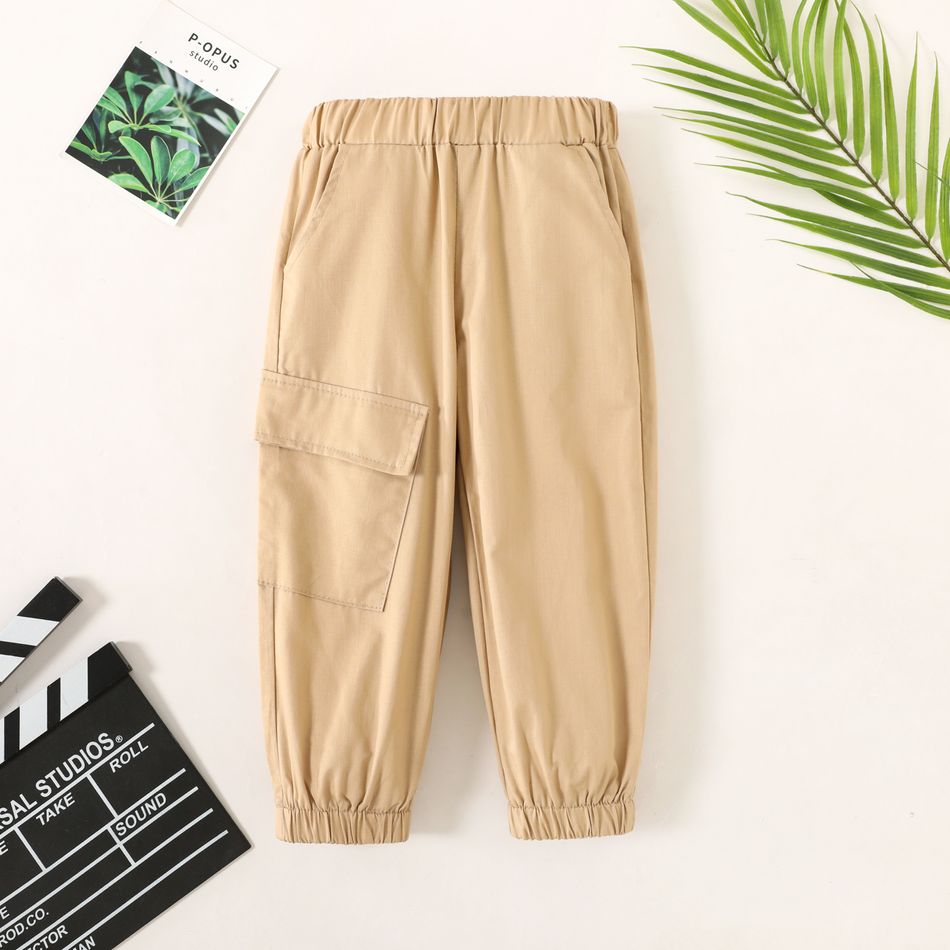 Toddler Boy Worker Style 100% Cotton Cargo Pants Apricot