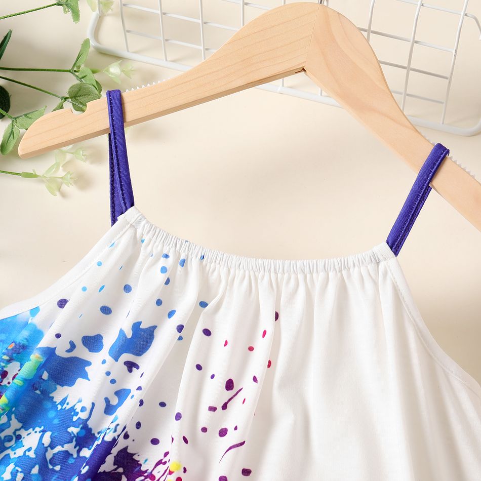 Kid Girl Painting/Butterfly Print Cami Dress White big image 5