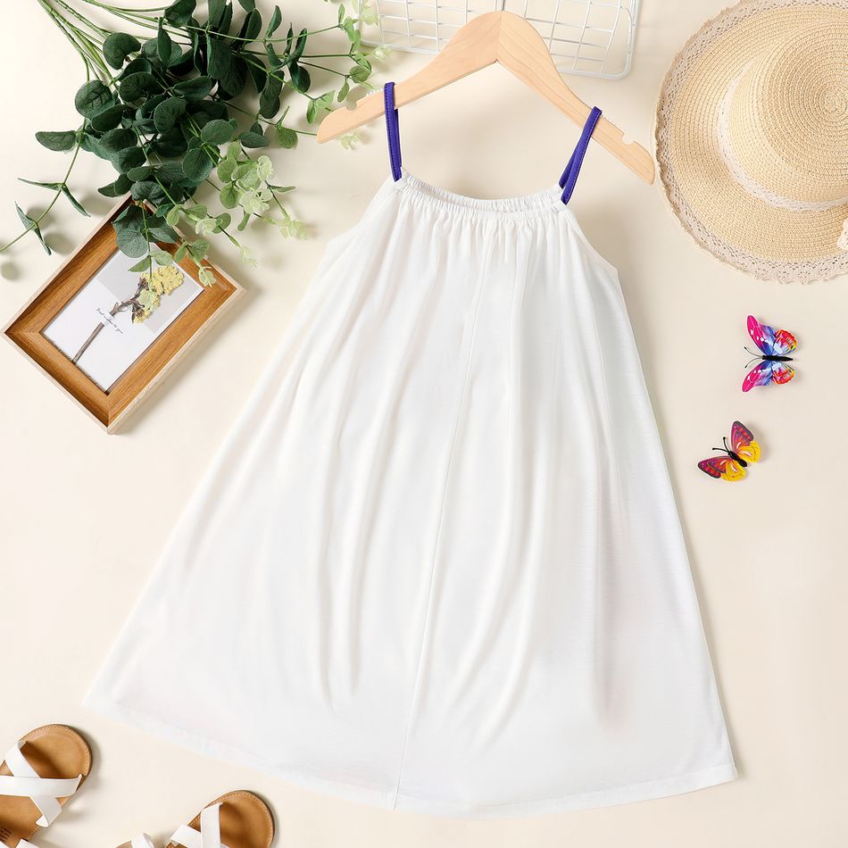 Kid Girl Painting/Butterfly Print Cami Dress White big image 3