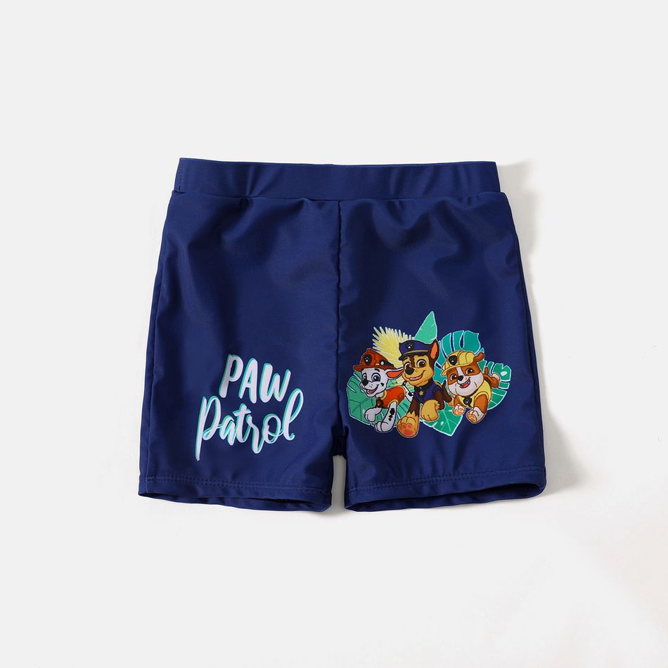 PAW Patrol Family Matching Allover Palm Leaf Print One-piece Swimsuit and Graphic Swim Trunks Tibetanblue big image 11