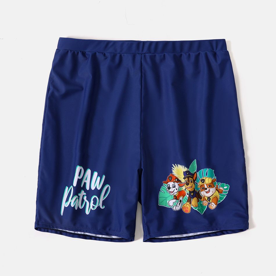 PAW Patrol Family Matching Allover Palm Leaf Print One-piece Swimsuit and Graphic Swim Trunks Tibetanblue big image 10