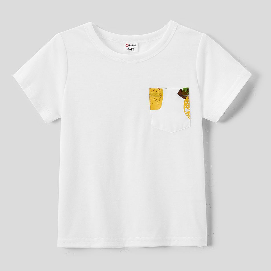 Look de família Limão Manga curta Conjuntos de roupa para a família Conjuntos Branco big image 6