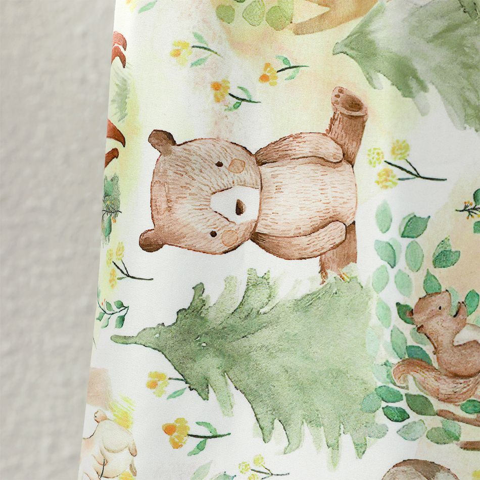 Family Matching Allover Animals Print Half-sleeve Robe Swaddle Hat and Cotton T-shirt Sets Aqua big image 13