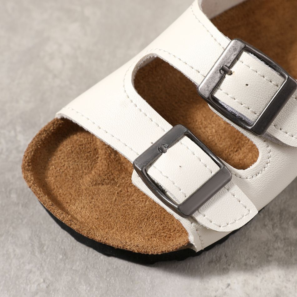 Family Matching Buckle Decor Footbed Sandal Creamy White big image 4
