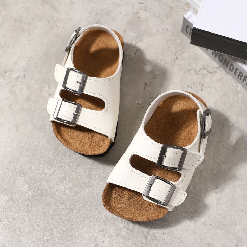 Family Matching Buckle Decor Footbed Sandal Creamy White big image 3