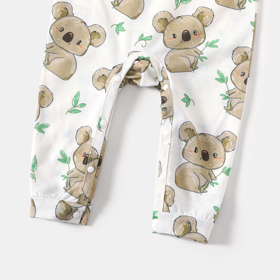 Family Matching Letter and Koala Print Long-sleeve Pajamas Sets (Flame Resistant) Grey big image 13