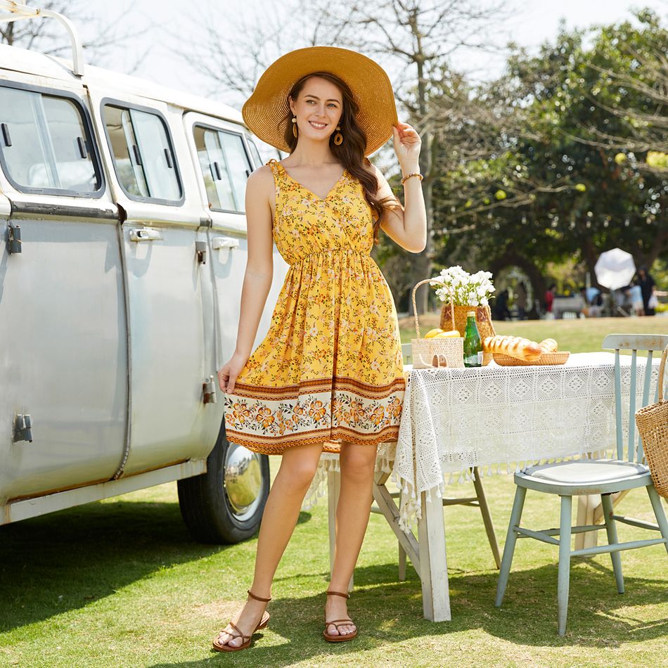 Look de família Flores isoladas Manga cava Conjuntos de roupa para a família Conjuntos Amarelo big image 5