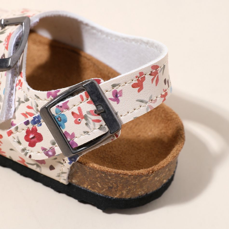Family Matching Floral Print Buckle Velcro Footbed Sandal Light Pink big image 4