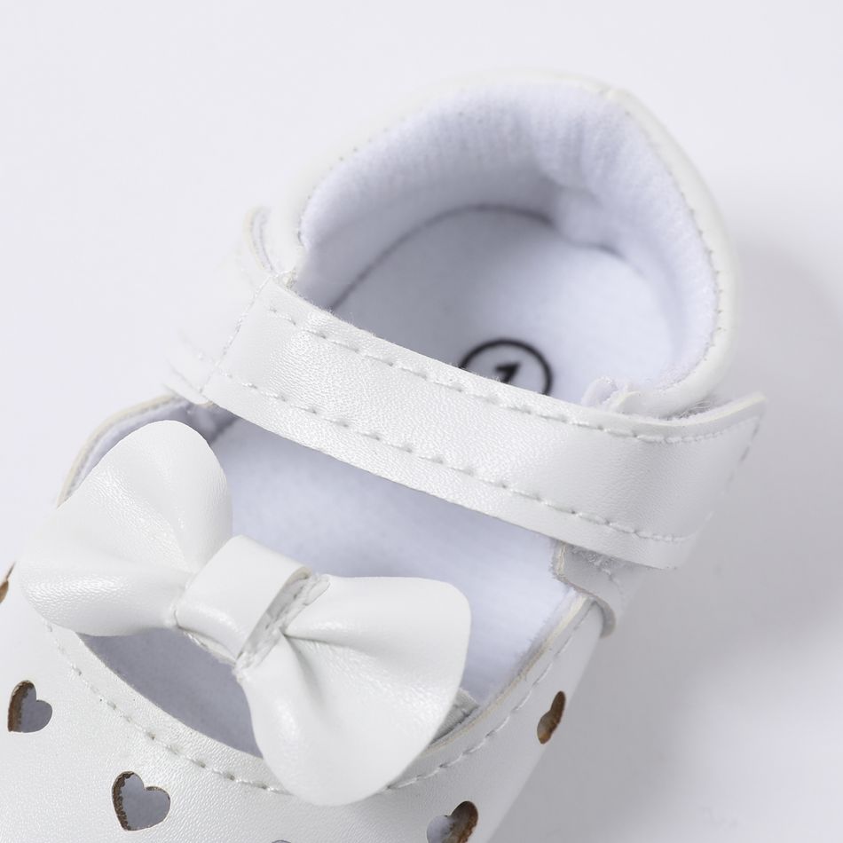 Baby / Toddler Heart Hollow Bow Decor Prewalker Shoes White big image 4