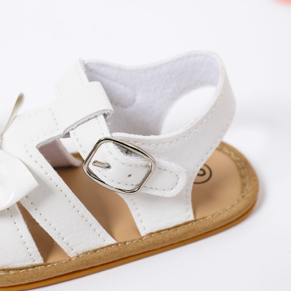طفل / طفل bowknot ديكور الصنادل البيضاء أحذية prewalker أبيض