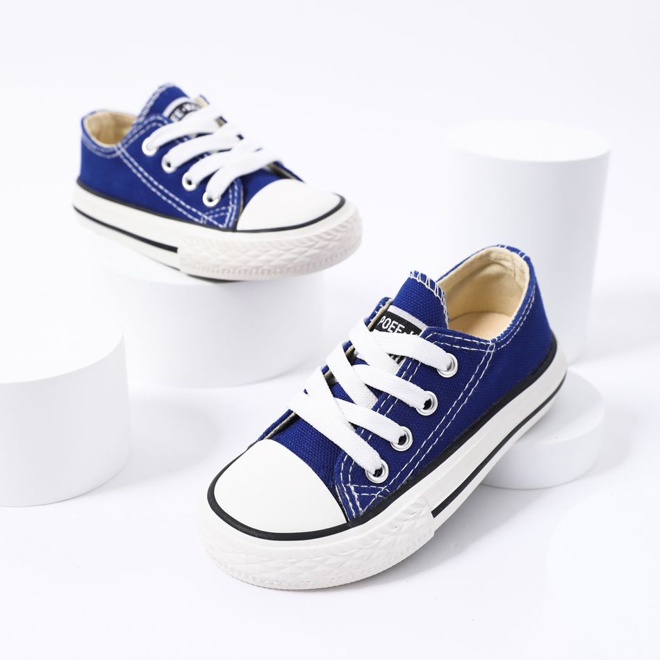 Family Matching Lace Up Front Classic Canvas Shoes Blue