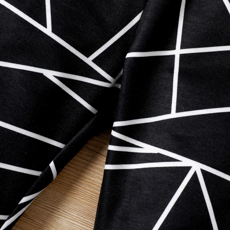 Baby Boy Leather Patch Design Geometric Print Pants Black big image 5