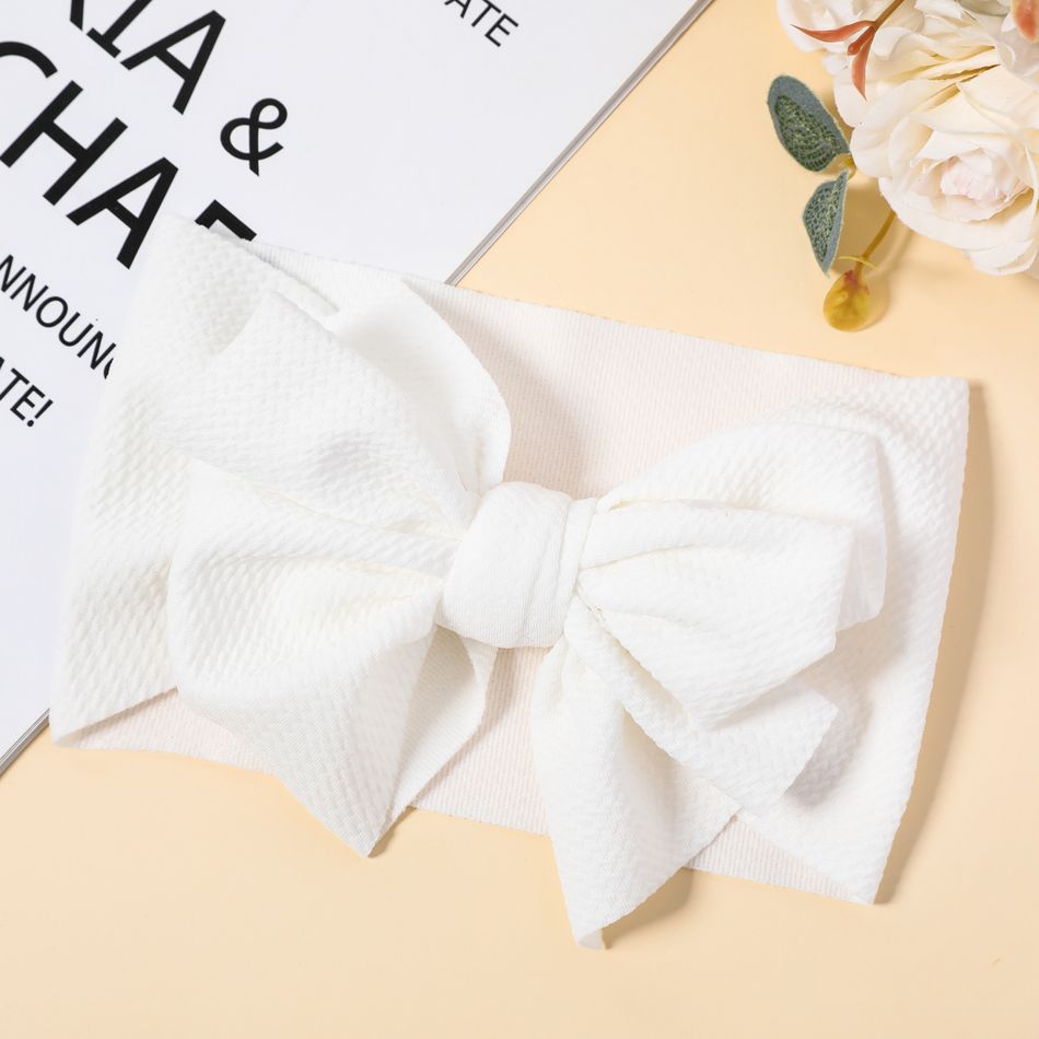 Solid Bowknot Headband for Girls White