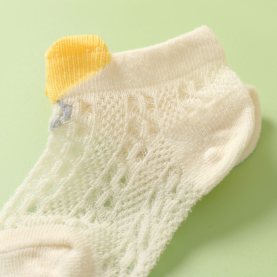 5 pares de meias de malha para bebê / criança com acabamento em coração Rosa big image 4