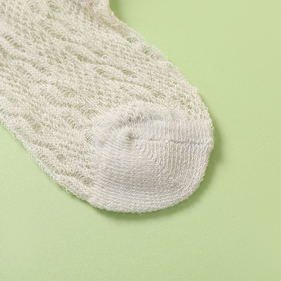 5 pares de meias de malha para bebê / criança com acabamento em coração Rosa big image 3