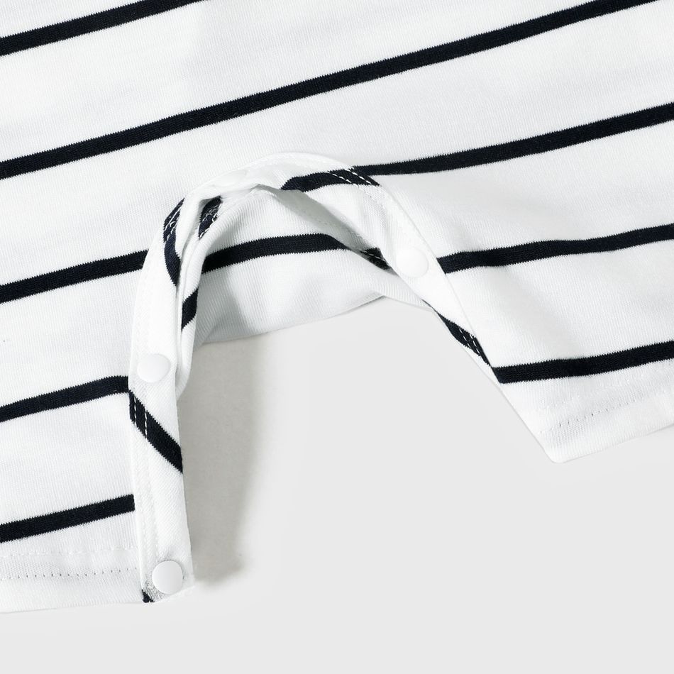 Family Matching Solid Spaghetti Strap Dresses and Striped Colorblock Short-sleeve T-shirts Sets Tibetanblue big image 13