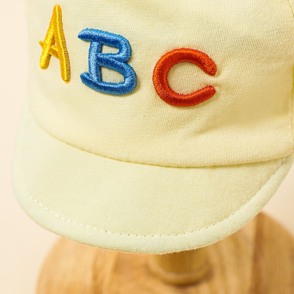 Baby Letter ABC Pattern Cute Dual Ears Visor Hat Yellow big image 7