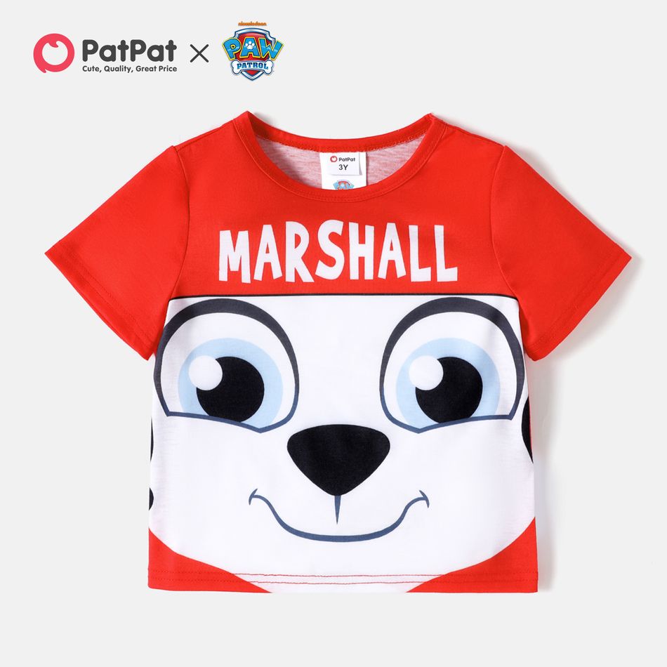 PAW Patrol Toddler Boy/Girl Character Print Short-sleeve Tee/ Striped Colorblock Elasticized Pants Red#2 big image 1