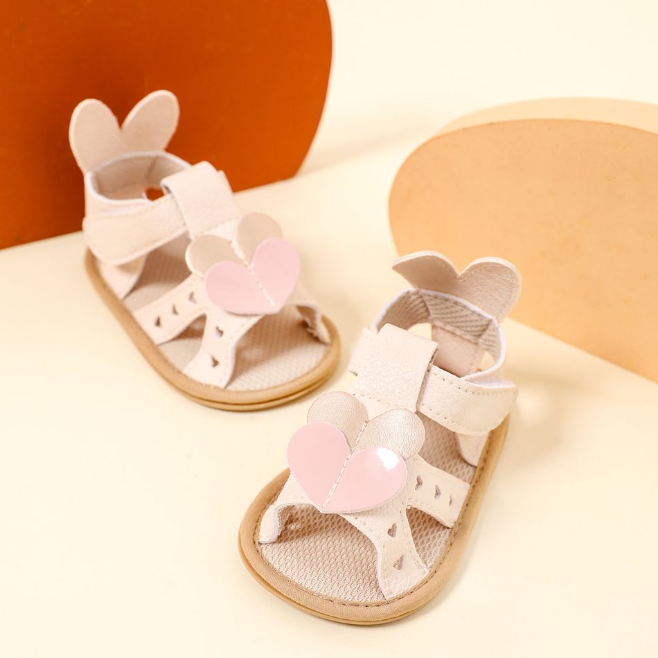 Baby / Toddler Heart Decor Open Toe Sandals Prewalker Shoes Apricot